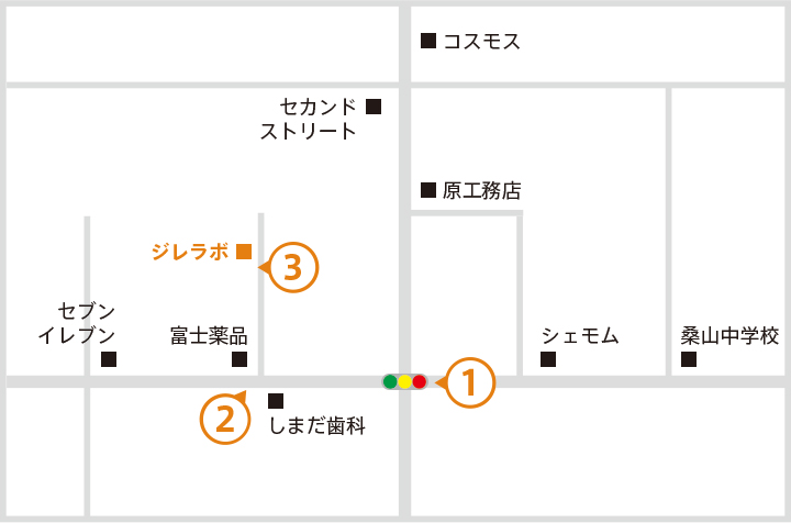 ジレラボ付近の地図